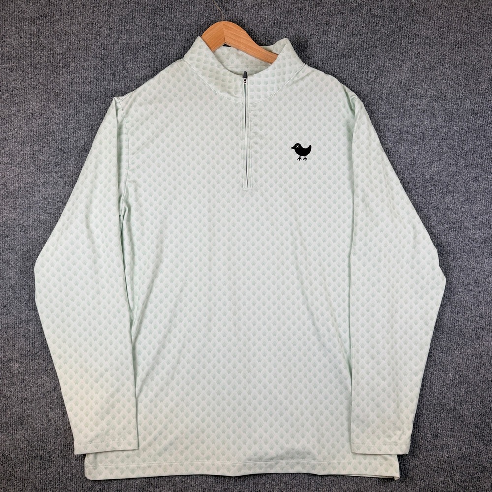 Bad Birdie Velocity Quarterzip Mens XL Green Geometric 1/4 Zip Pullover Golf
